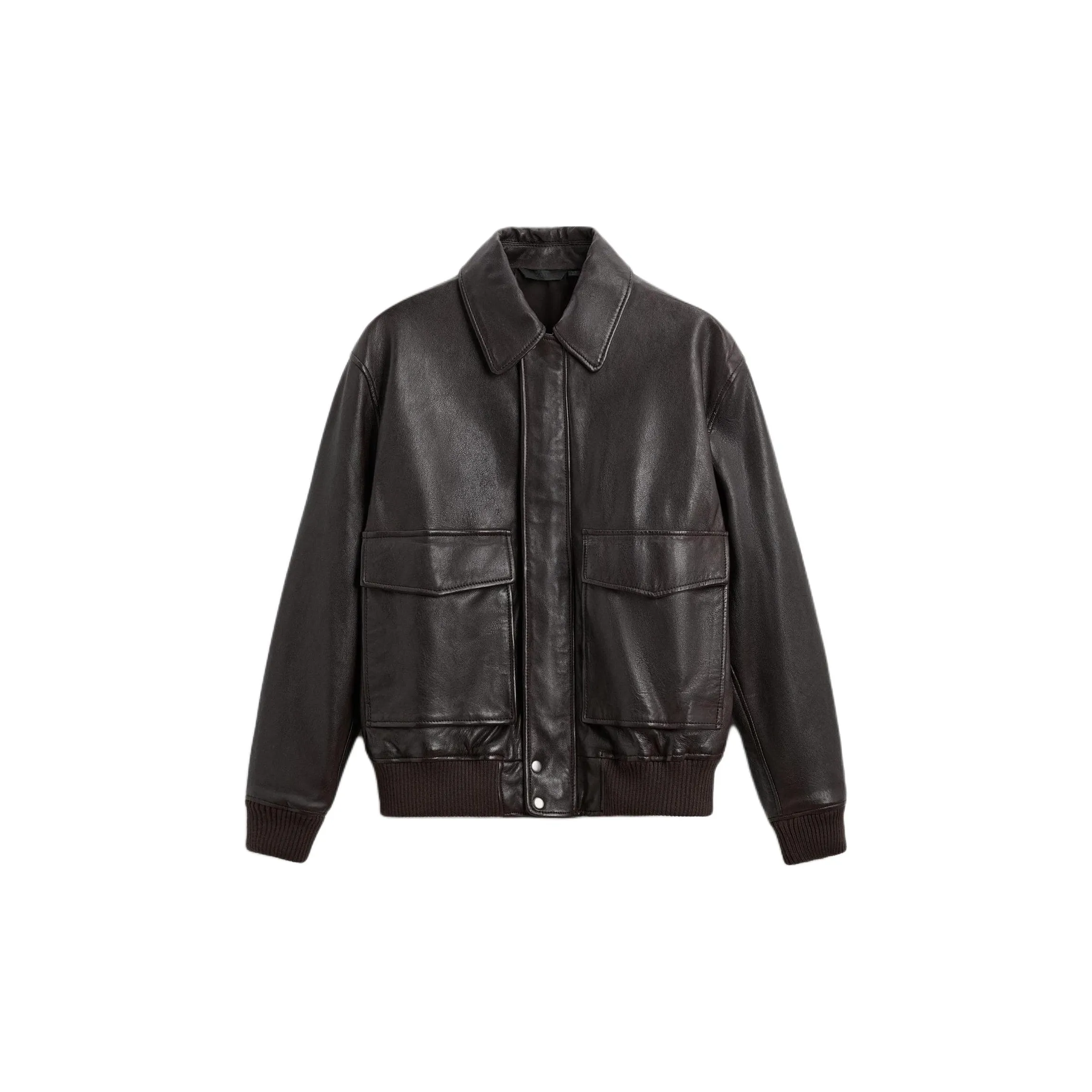 ZARA Leather Jacket Men's Brown