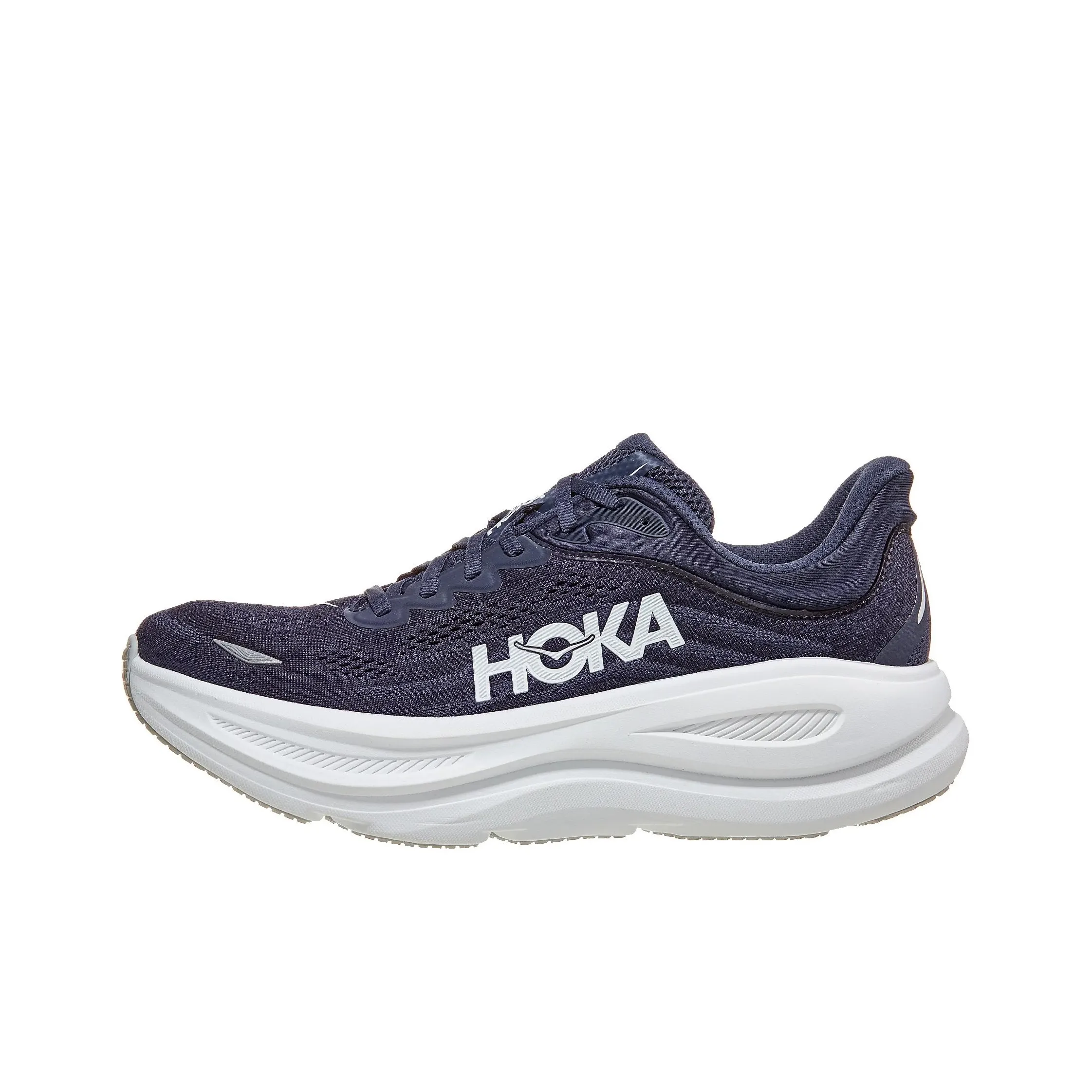 HOKA ONE ONE Bondi 9 Running Shoes Men Low Top Marine Blue/White