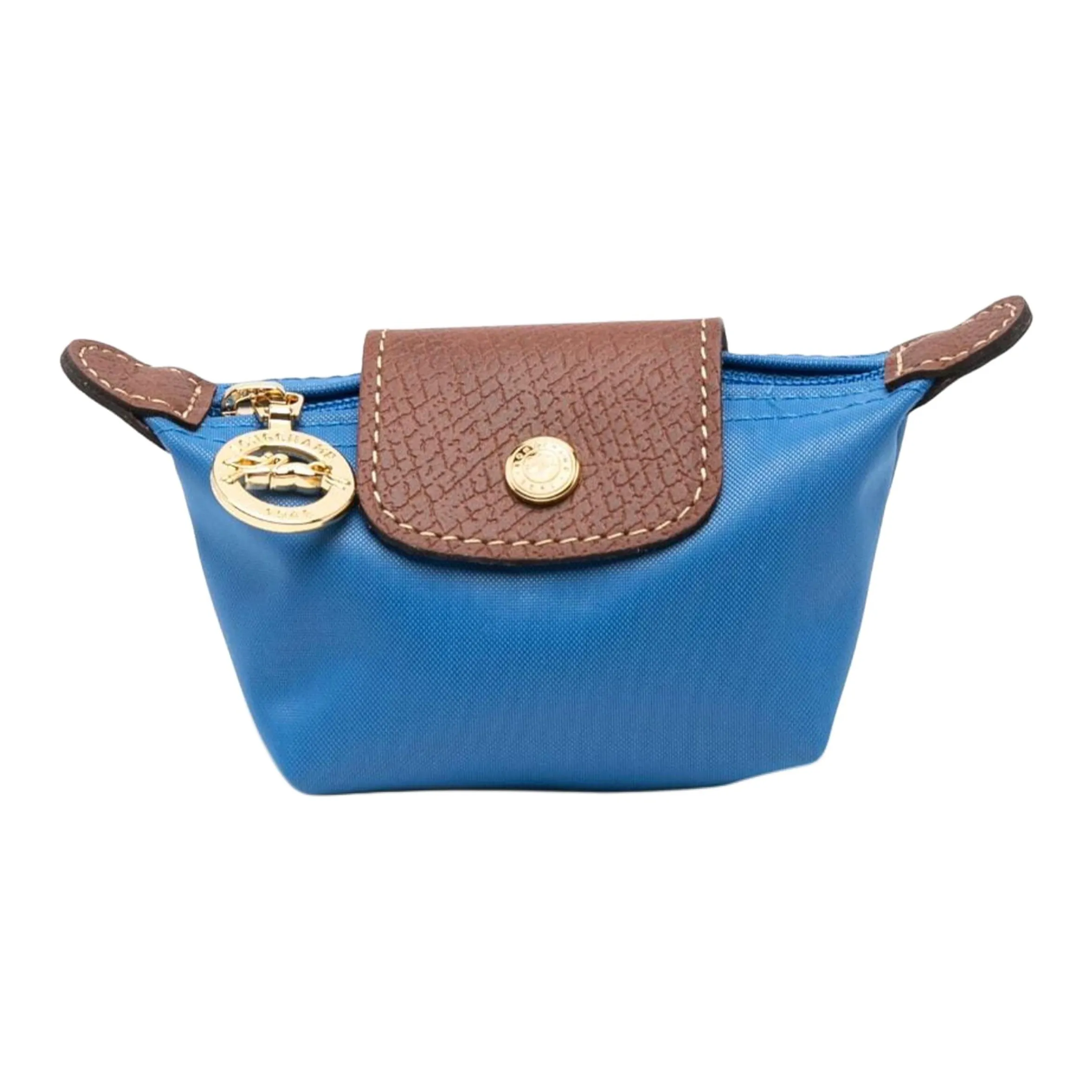 LONGCHAMP Polyamide With Canvas And Leather Trim Wallet Coin Purse Regular Women
s Cobalt Blue