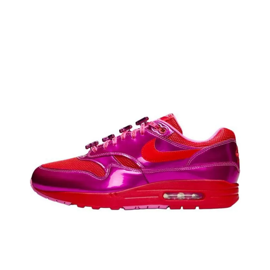 Nike Air Max 1 Low Топ Повседневные Беговые Кроссовки Унисекс Красный