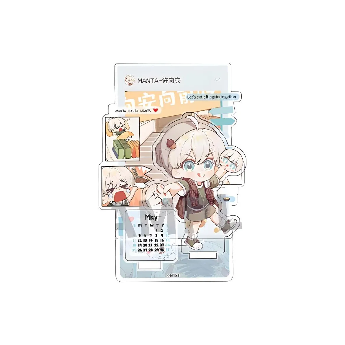 Gu Niang Anime with cat Ear MANTA Travel Journal Collection Xu Wang'an Jiang Ke Bai Wen Ji Shao Yi Acrylic Stands