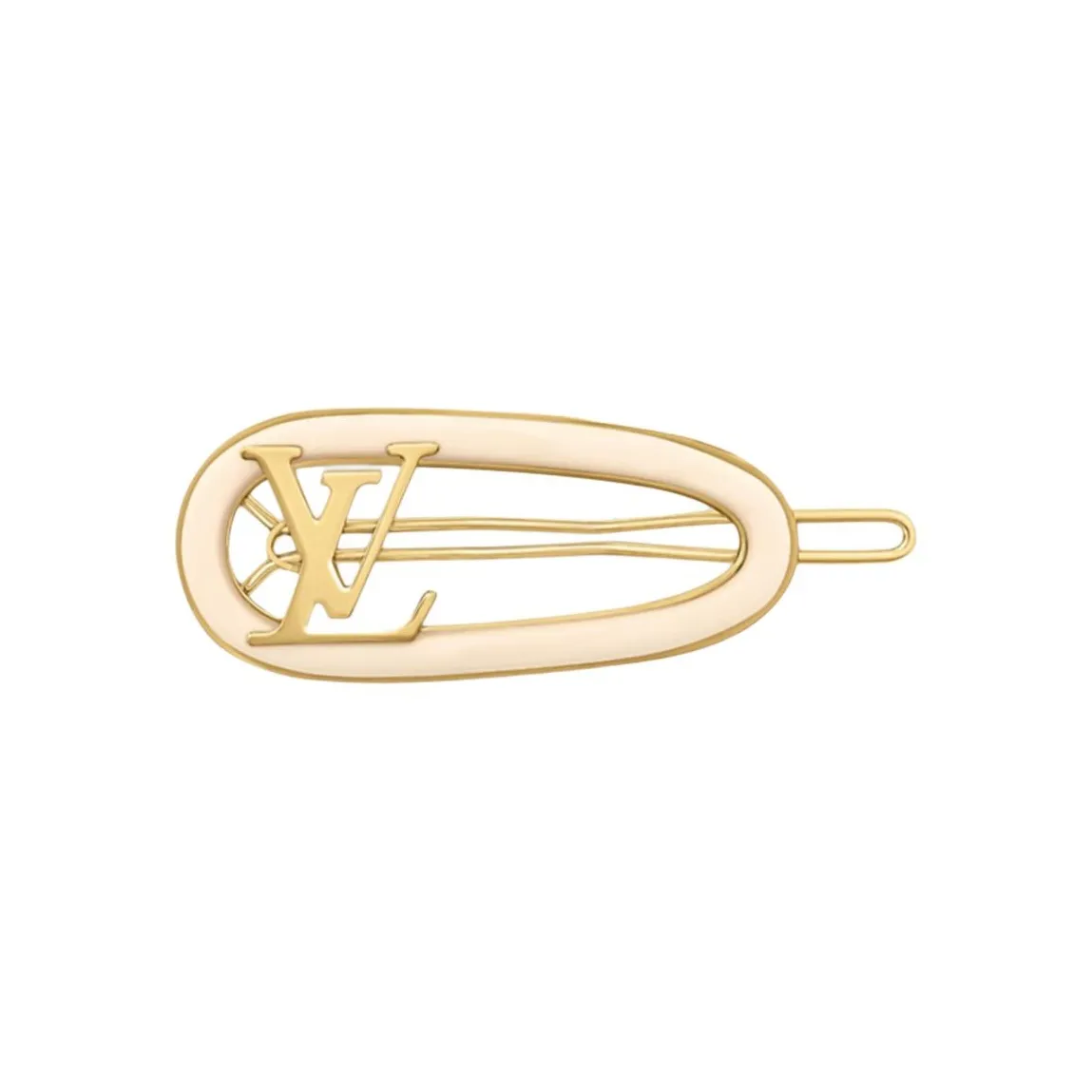 LOUIS VUITTON Metal Hair Clips Women's Cream