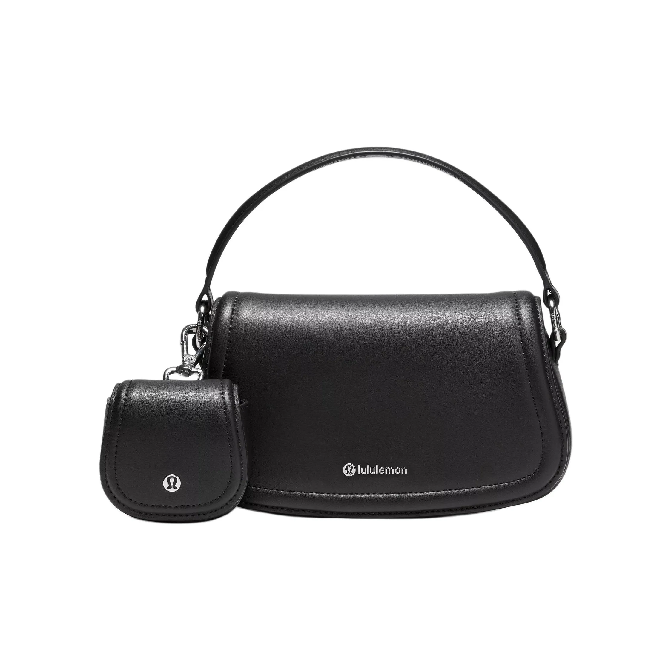 Lululemon Artificial Leather Shoulder Bag, Crossbody Bag, Handbag Mini Women's Black