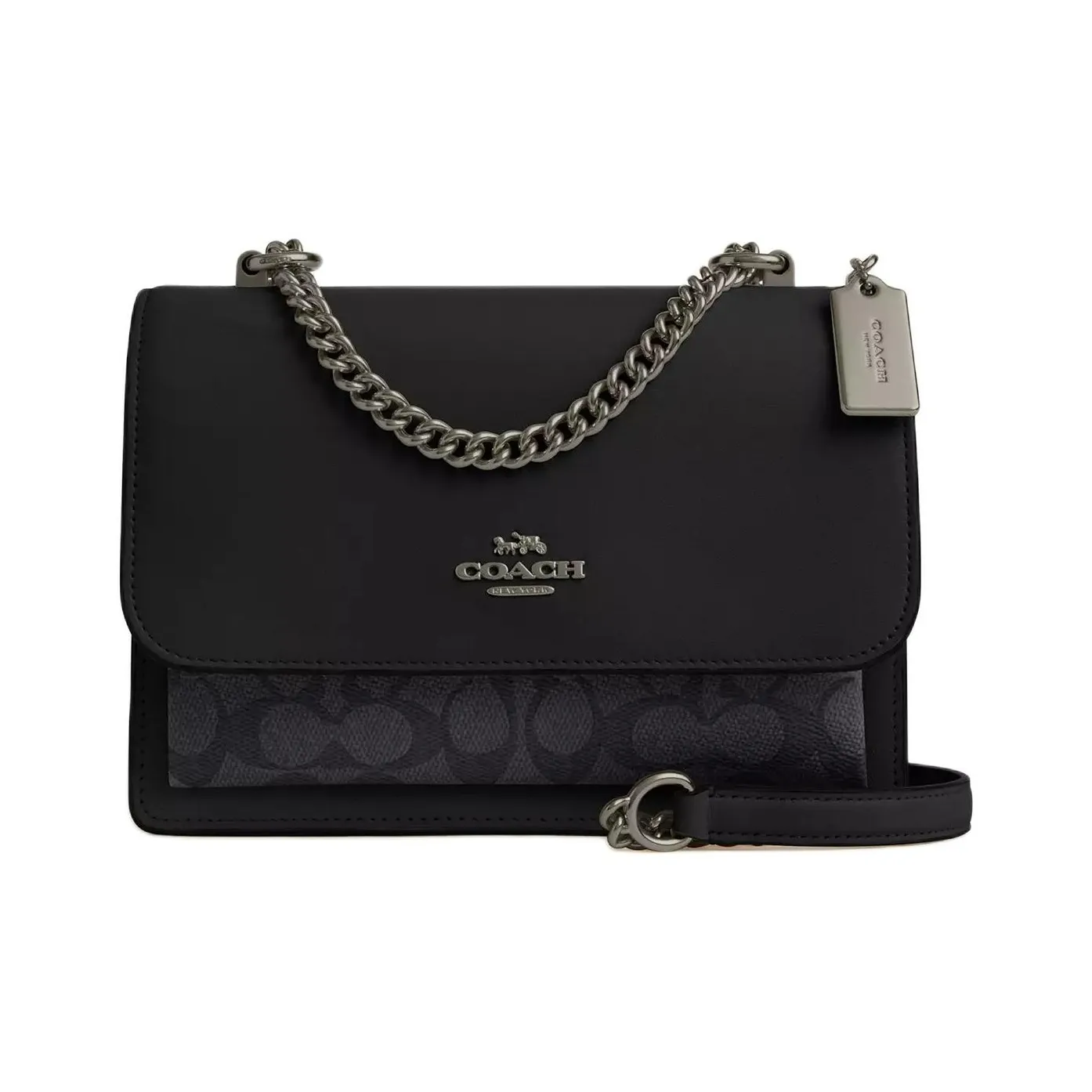 COACH Klare Покрытый холст Сумка через плечо Женская Черная