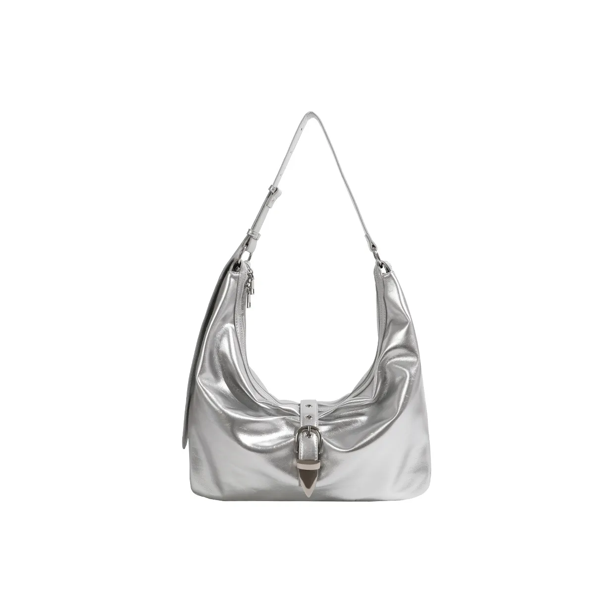 BEMIX PETS PU Shoulder Bag Medium Size Women's Silver