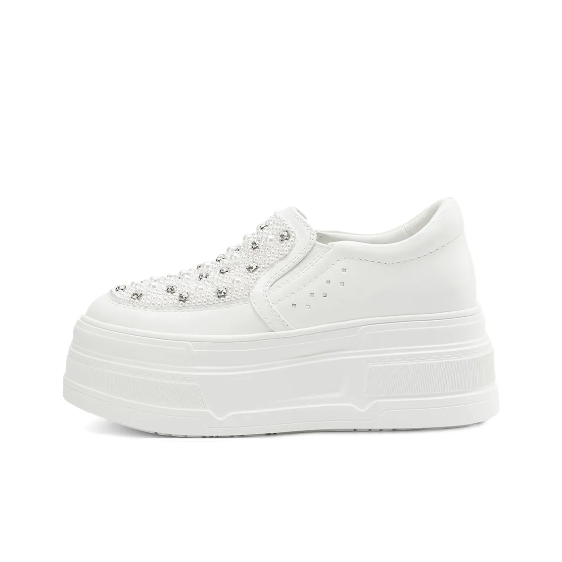 Rosa Bianca Легкий визуально увеличивает рост Низкие кроссовки для скейтбординга Женские Белые