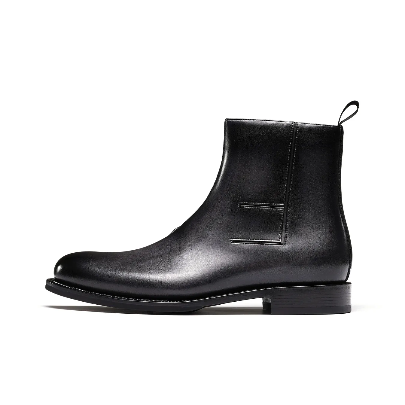 TRUFFAUT Ручная работа Полированная Натуральная кожа Ботинки Ботильоны Носки экипаж Мужской Серый