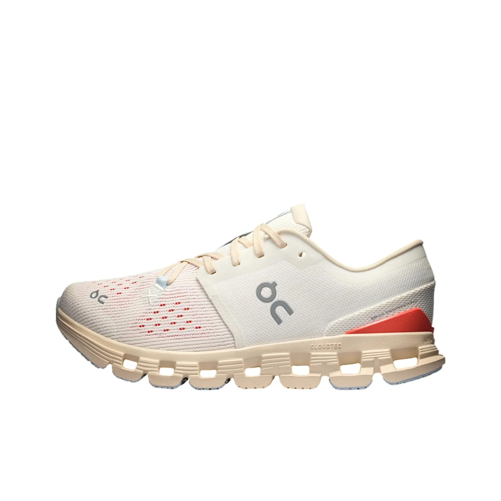 On Cloud X4 Дышащий Поддержка Баланс Низкий Топ Повседневные Беговые кроссовки Женские Цвет Слоновая кость