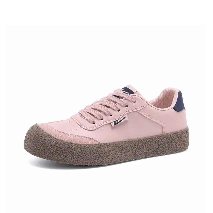 Warrior Slip-resistant Abrasion-resistant Lightweight Low-Top Skateboarding Shoes Women's Pink Dark Blue Warrior Противоскользящие Устойчивые к износу Легкие Низкие Кроссовки для скейтбординга Женские Розовый Темно-синий