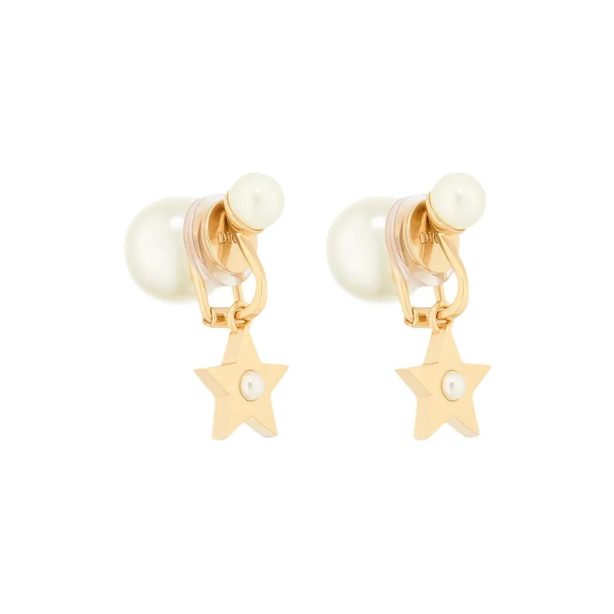 DIOR Metal Clip On Earrings Women's Gold