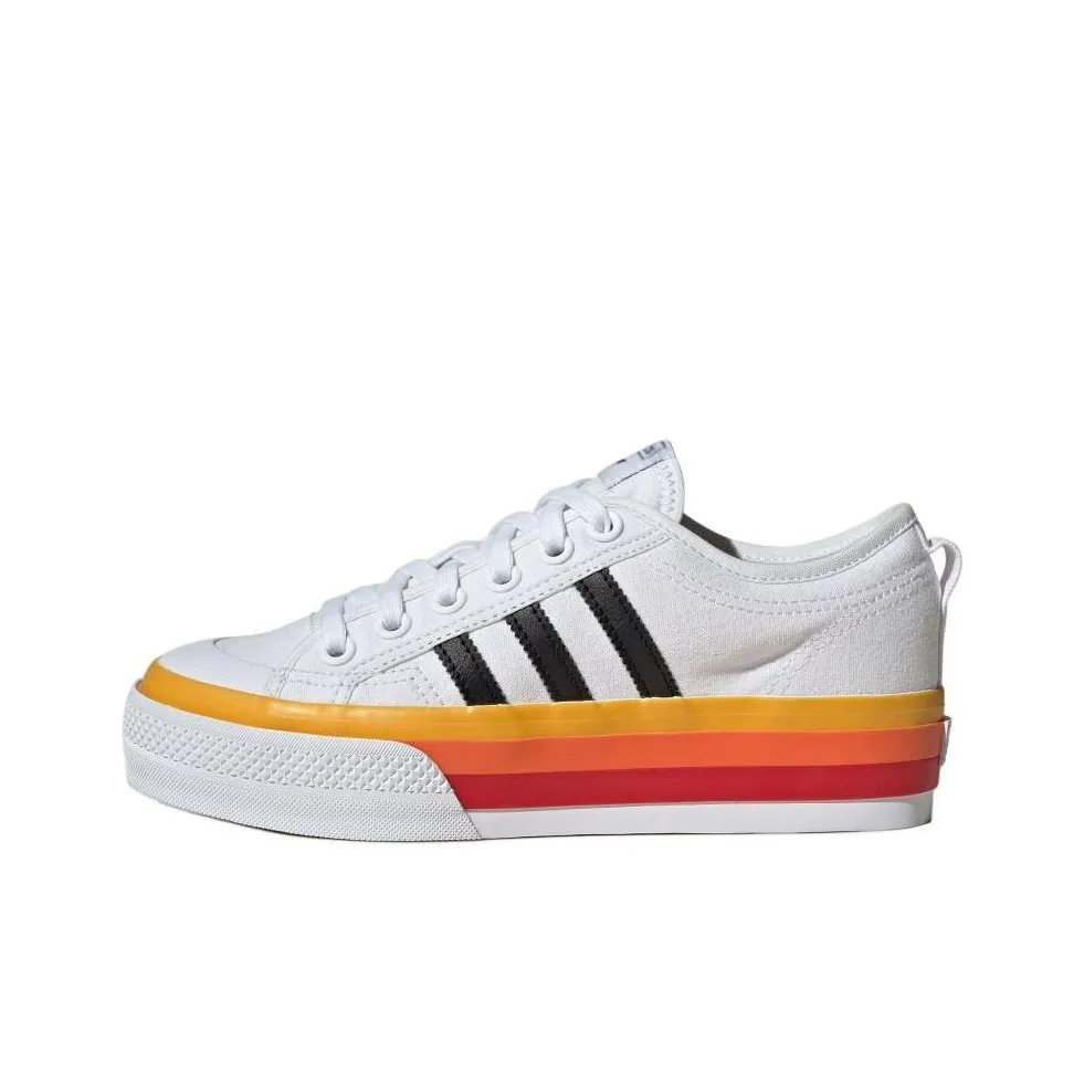 Adidas Originals Nizza Platform Slip-on Скейтборд Кроссовки Унисекс Белый Черный