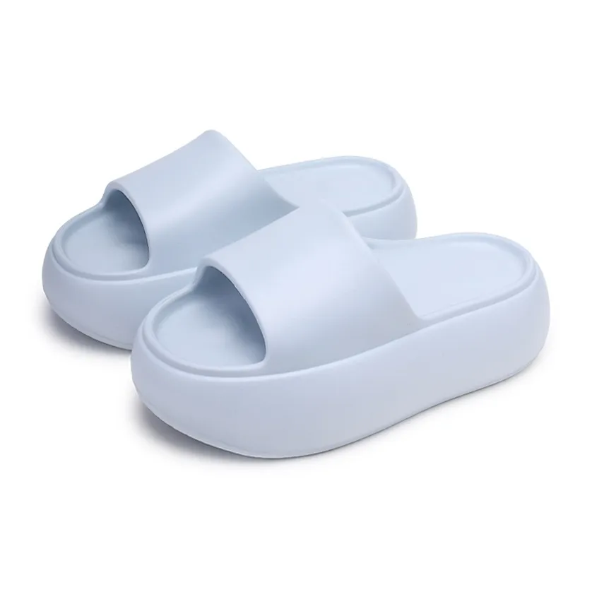 XMISTUO Minimalist Style Solid Color Platform Slippers For Women's Summer Students Home Soft Sole Comfortable Slippers