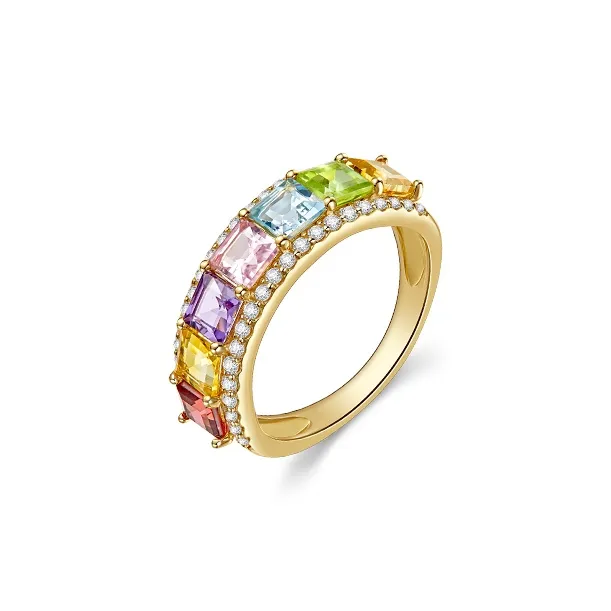 IL&CO. Natural Colored Gemstones Rings Women's