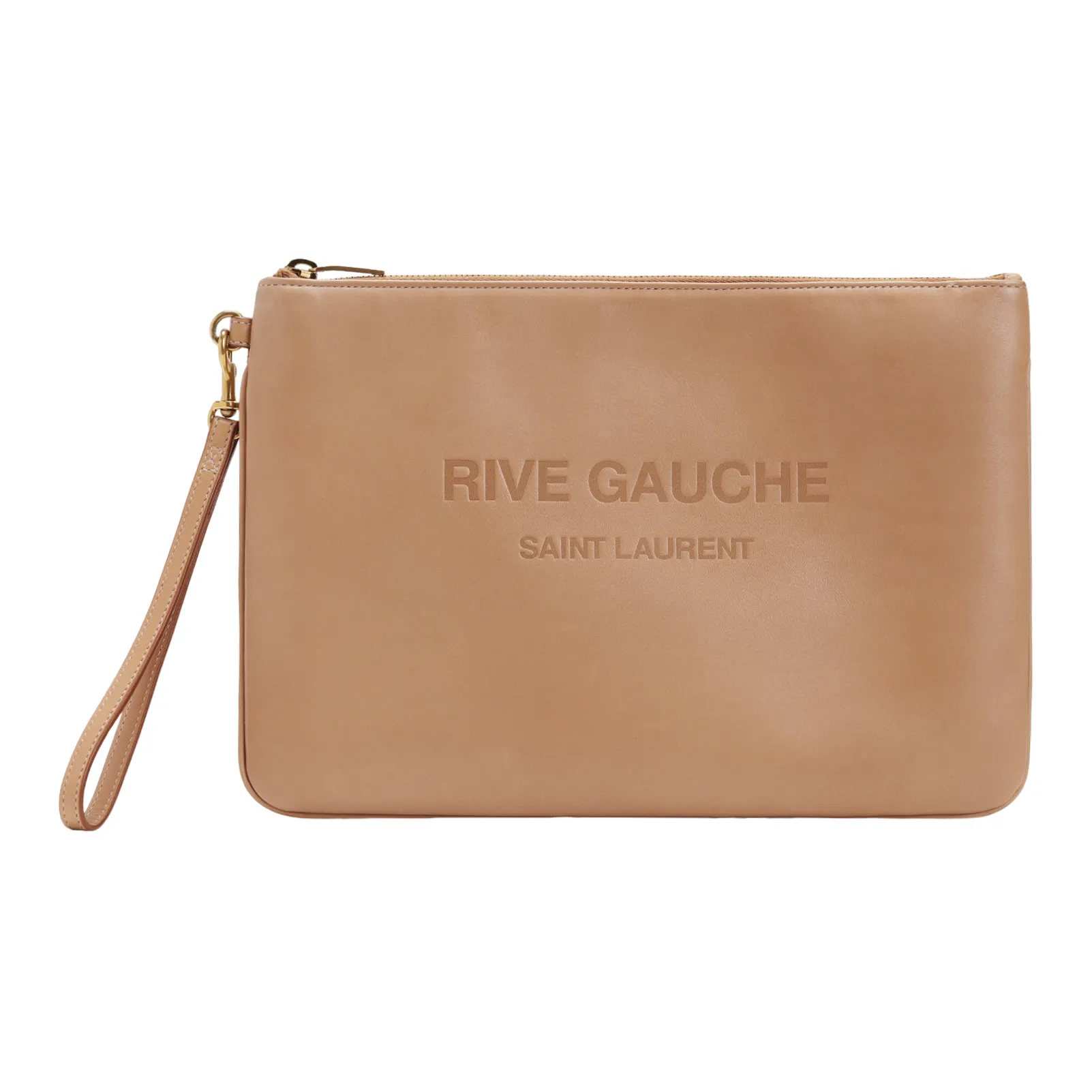 SAINT LAURENT Rive Gauche Calfskin Beach Bag Wrist Bag Clutch Men's Miu