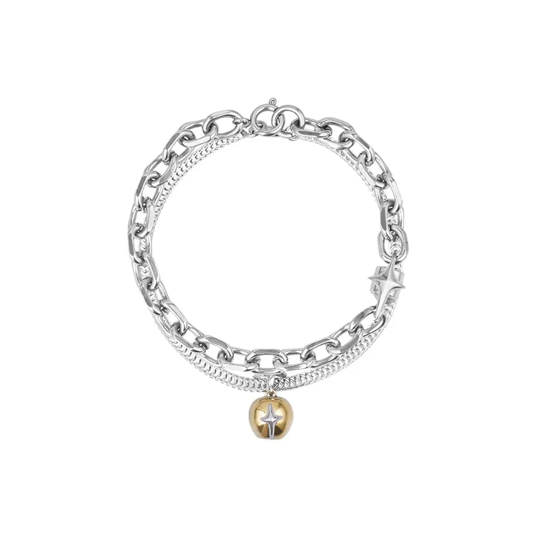 BLACKHEAD Браслет Ожерелье и Серьги-гвоздики из нержавеющей стали комплект унисекс