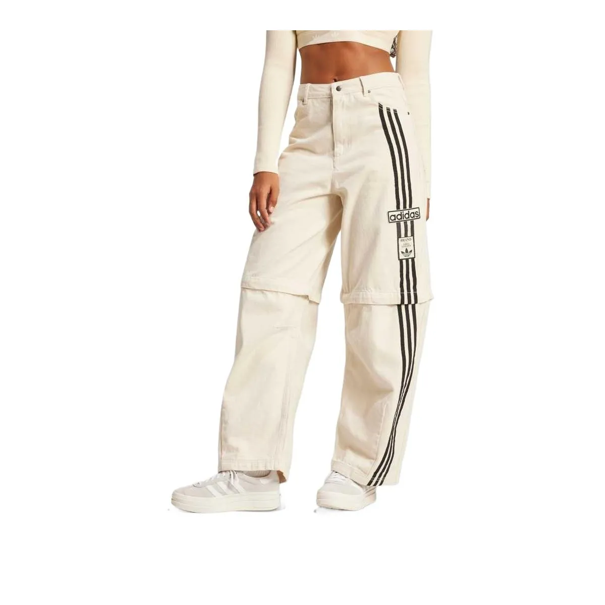 Adidas Originals SS25 Jeans Women's Natural Denim Beige Yellow