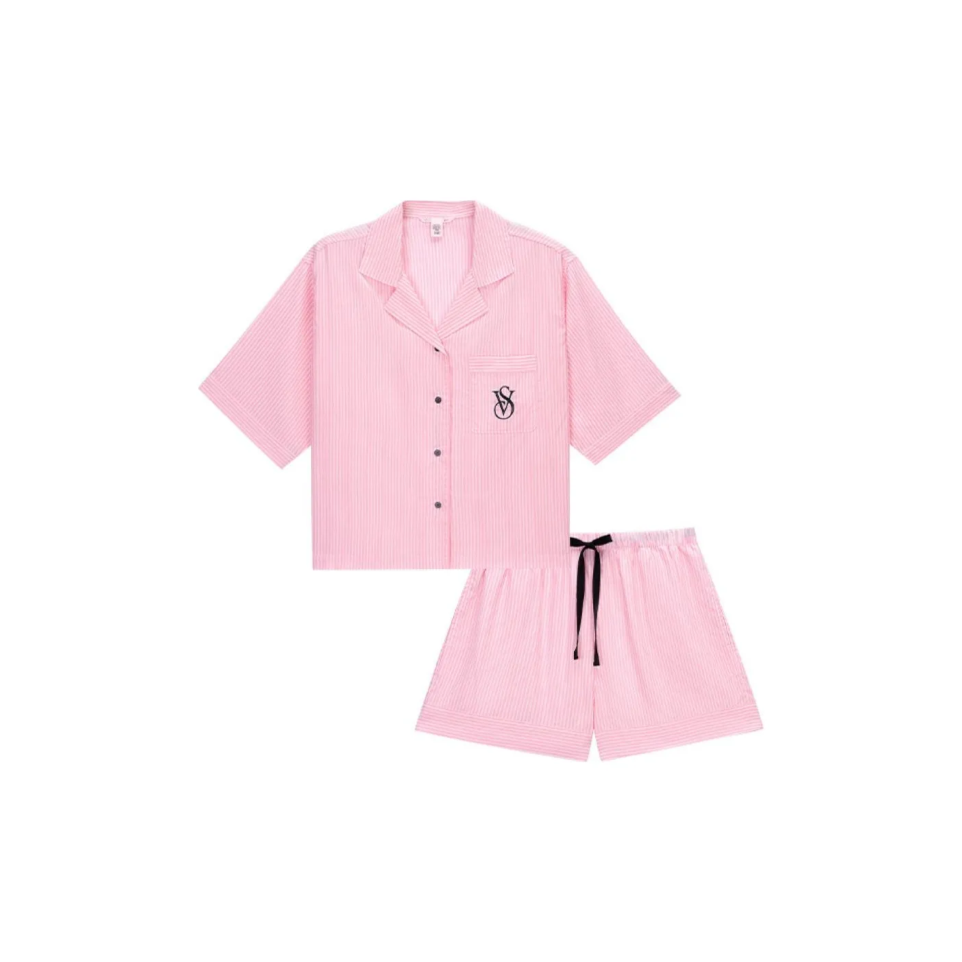 Victoria's Secret Пижамный комплект женский розовый белый с полосами