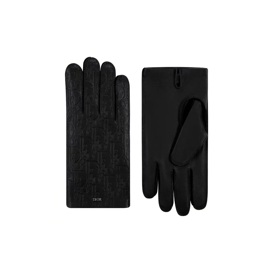DIOR Calfskin, Cashmere, Silk Gloves Men's Black