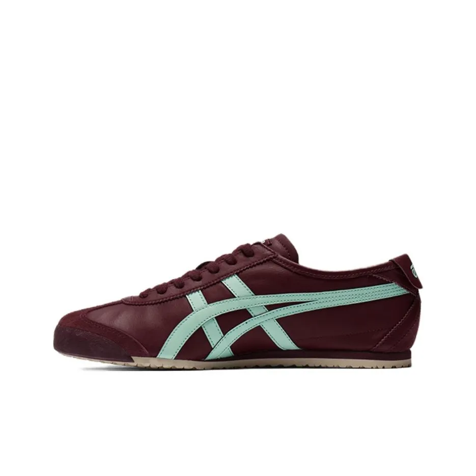 Onitsuka Tiger MEXICO 66 Cushioning, Wear Resistant Low Top Casual Shoes Unisex Dark Red Blue