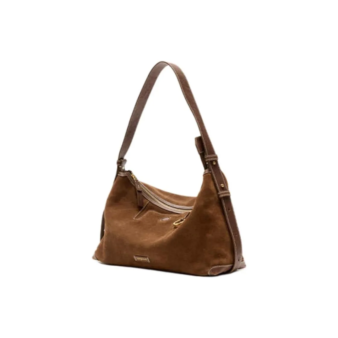 Songmont Cow Leather Hobo Bag, Crossbody Bag, Shoulder Bag Small Women's Sandalwood Brown