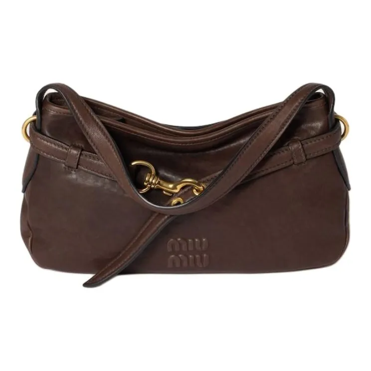 MIU MIU Aventure Nappa Sheepskin Handbag, Shoulder Bag Women's Brown