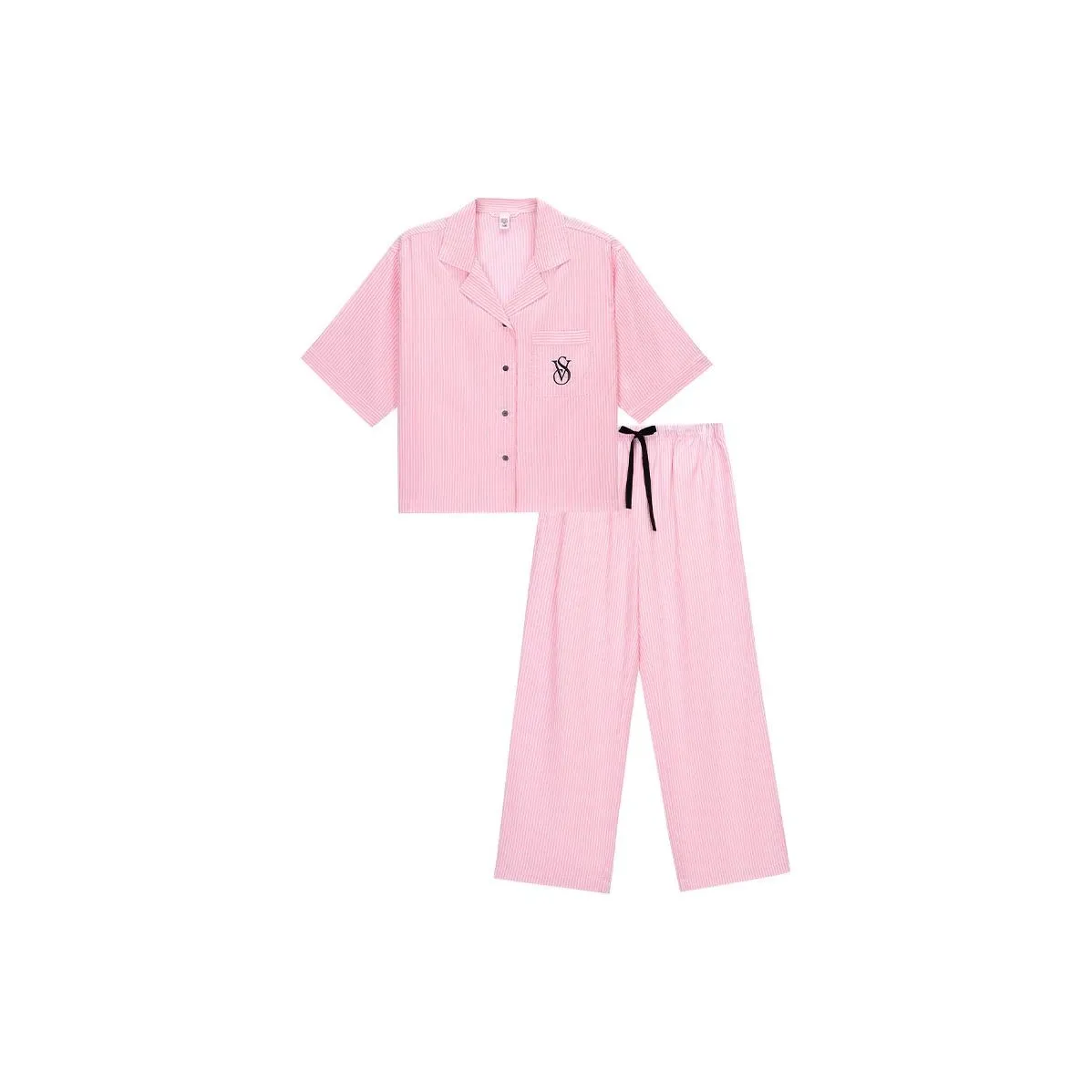 Victoria's Secret Пижамный комплект женский розовый белый с полосами