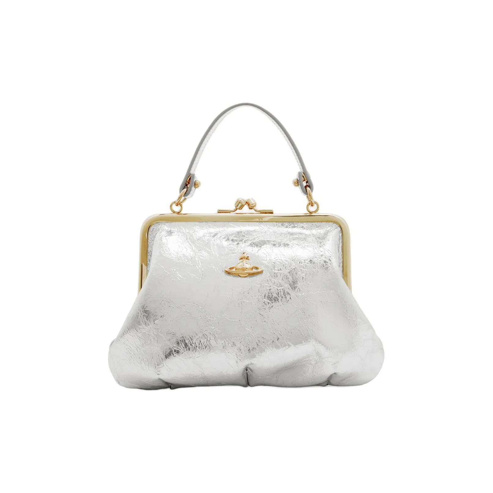 Вивьен Вествуд Granny Frame Кожа Одно плечо Сумка Женская Серебряная