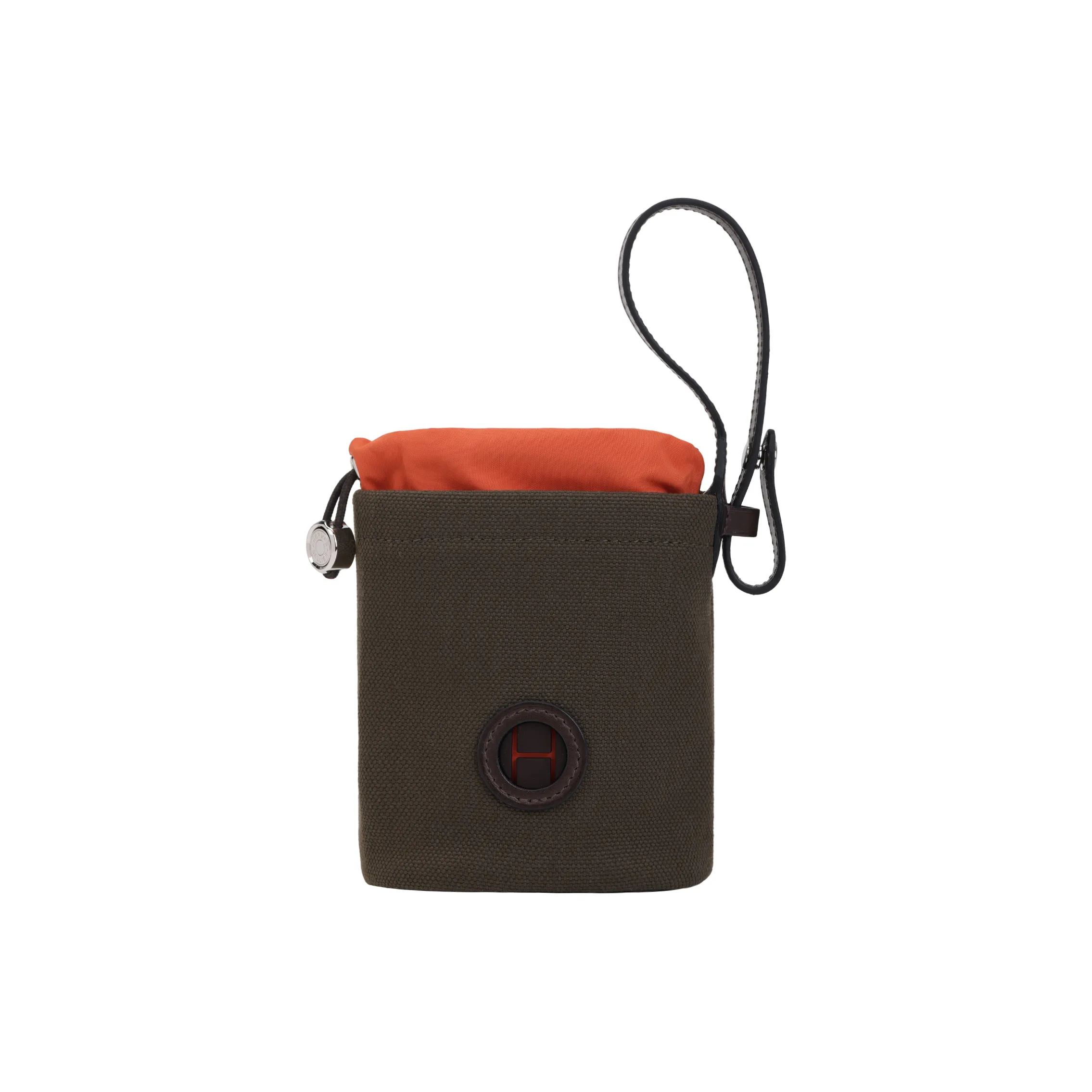 HERMES On-The-Go Coated Canvas With Leather Dog Bag Accessory Unisex Khaki