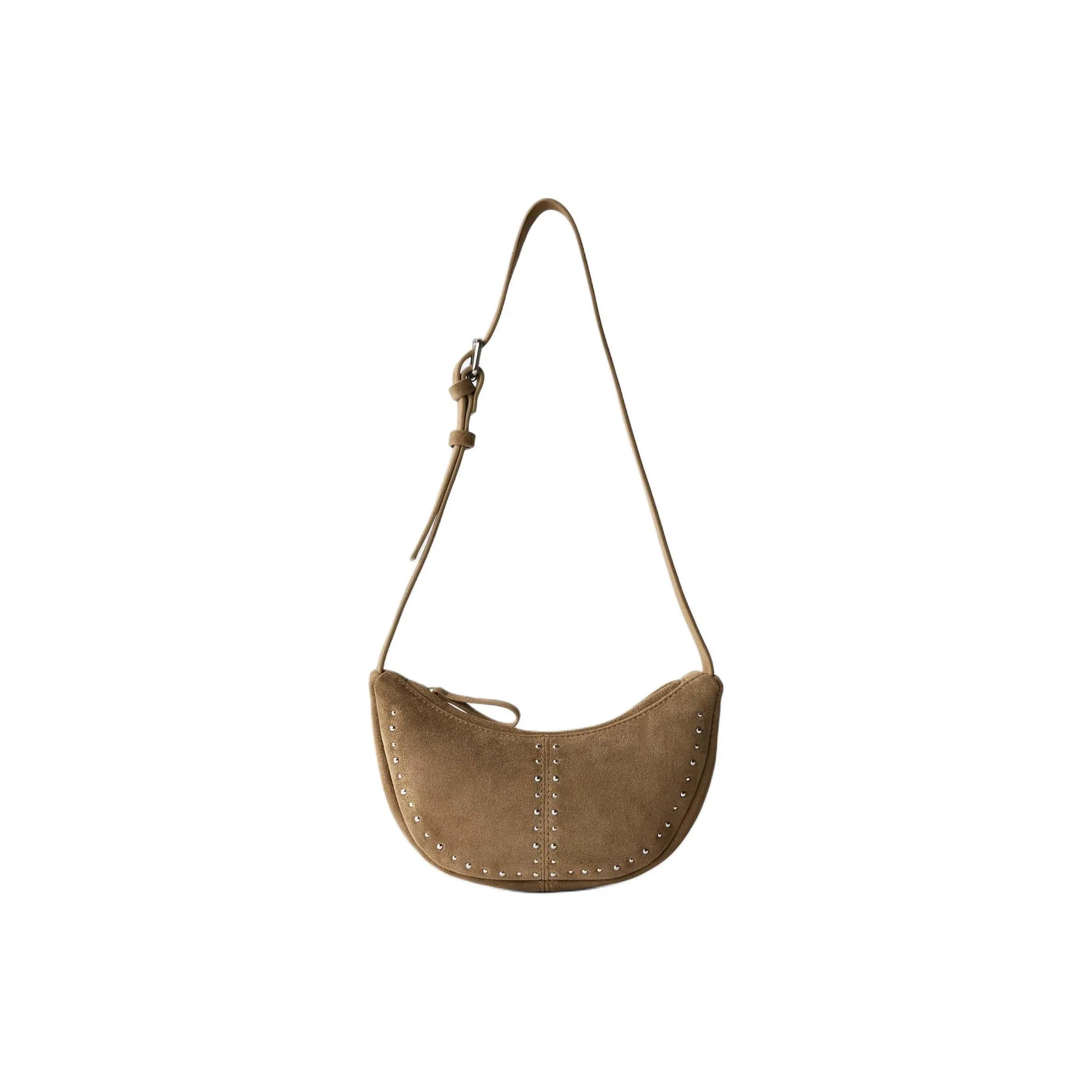 ZARA Cow Leather Crossbody Bag, Shoulder Bag Women's Brown