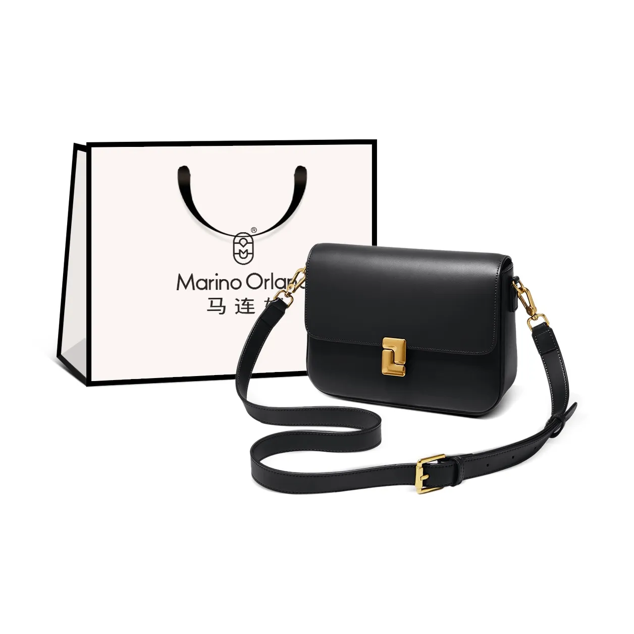 MARINO ORLANDI Чехол для телефона из коровьей кожи маленькая квадратная сумка сумка через плечо плечевая сумка средний размер женский черный кофейный