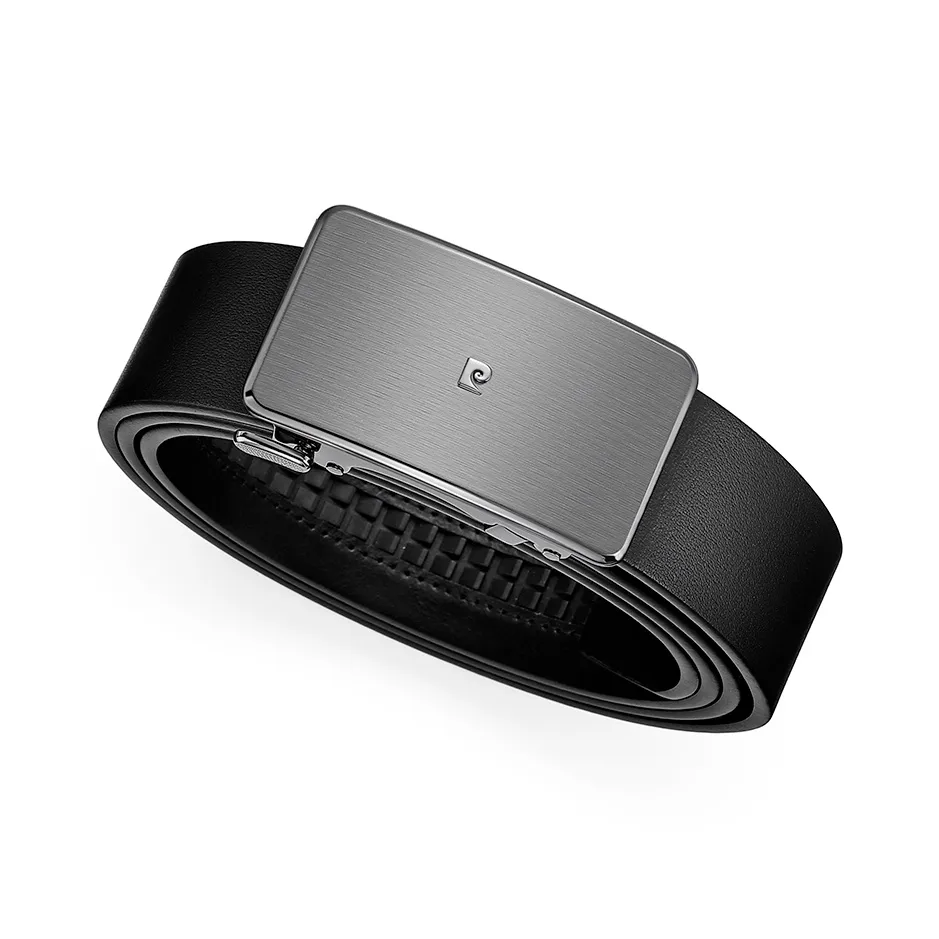 PIERRE CARDIN Бесшовный ремешок из коровьей кожи кожаные ремни мужской черный 3,45 см