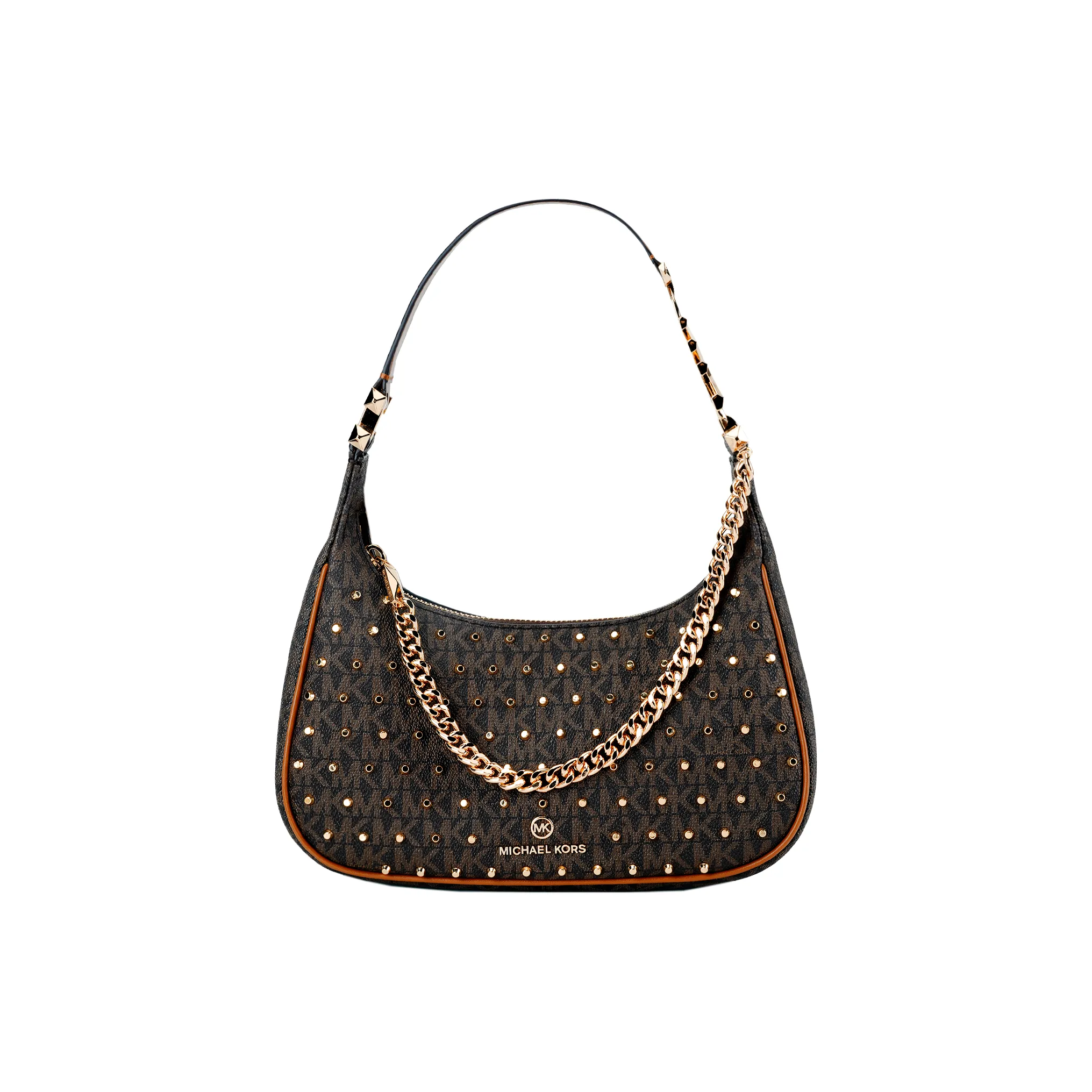 MICHAEL KORS Piper Покрытый холст с материалами Сумка на плечо Маленькая Женская Коричневая