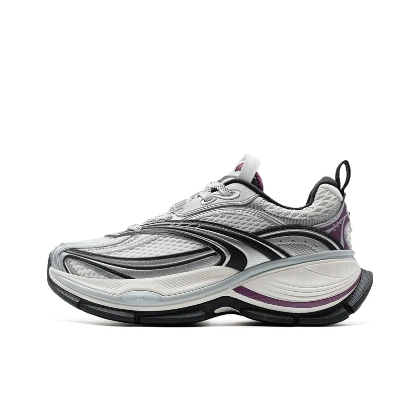 XTEP Basque 2 Устойчивый к истиранию Легкий Увеличивающий Высоту Низкий Топ Повседневный Женские Белый Серебристый Черный