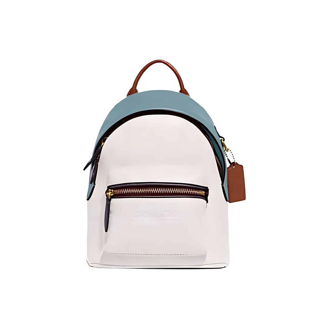 COACH Charter Leather Backpacks Small Size Unisex White Blue Brown Multicolor