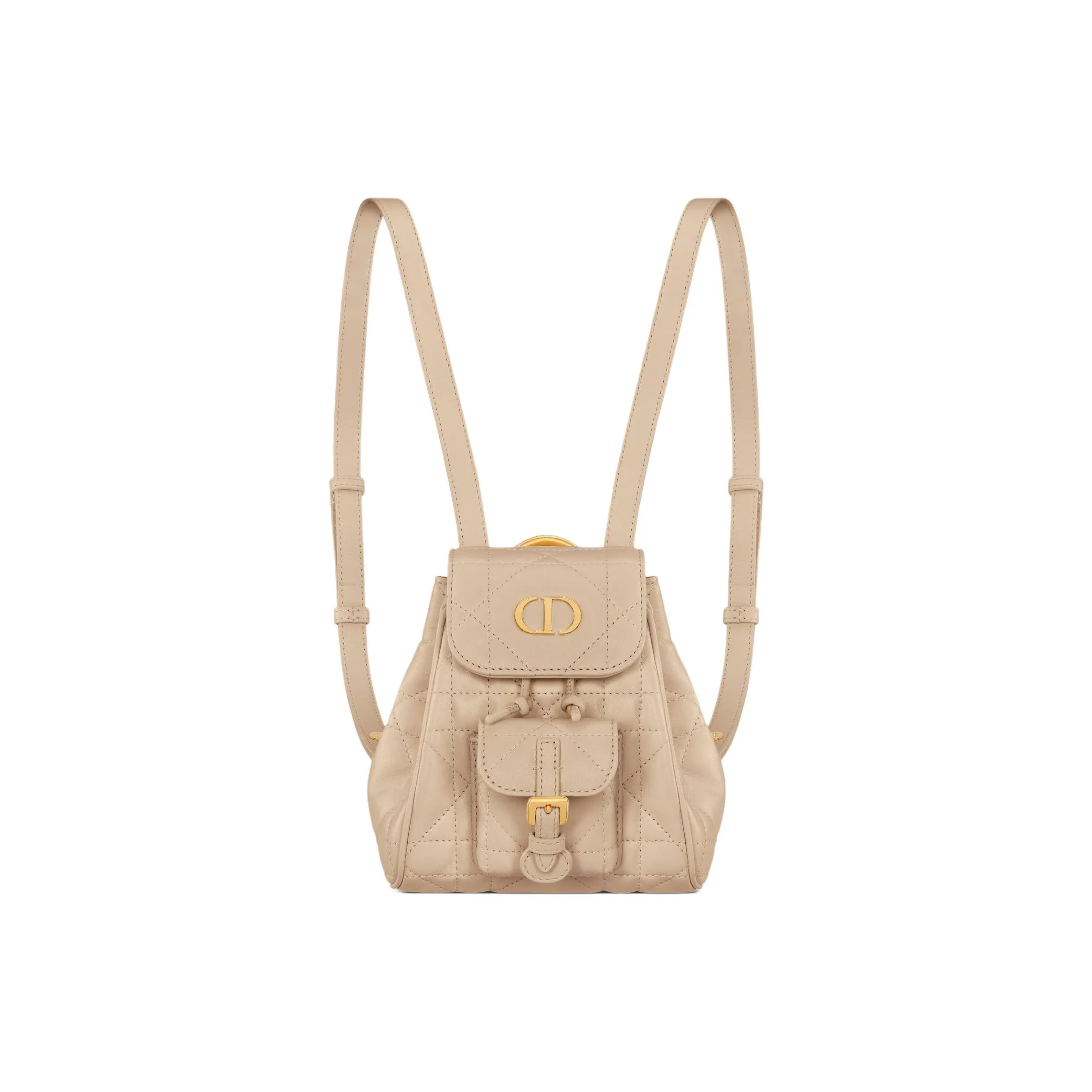 DIOR Caro Sheepskin Backpack Women's Powder Beige