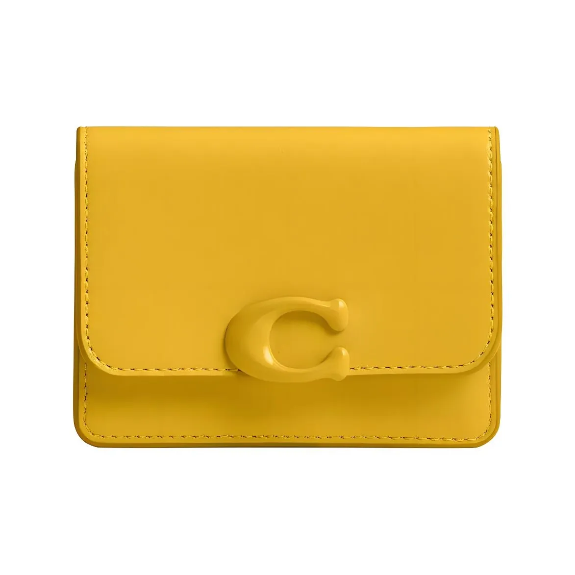 COACH Bandit Calfskin Wallet Mini Women's Canary Color