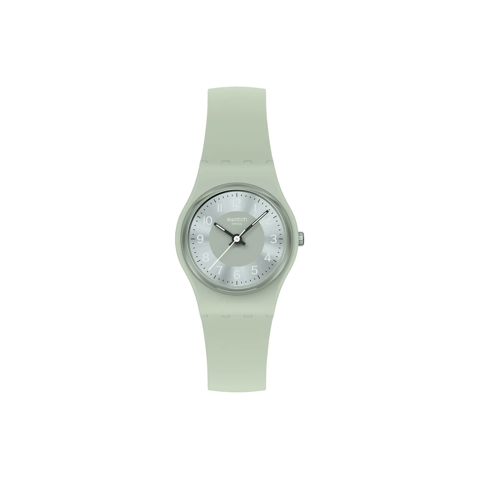 SWATCH Lady Collection Кварцевый механизм Женские часы Зеленый циферблат Пластиковый корпус Часы Пластиковый ремешок