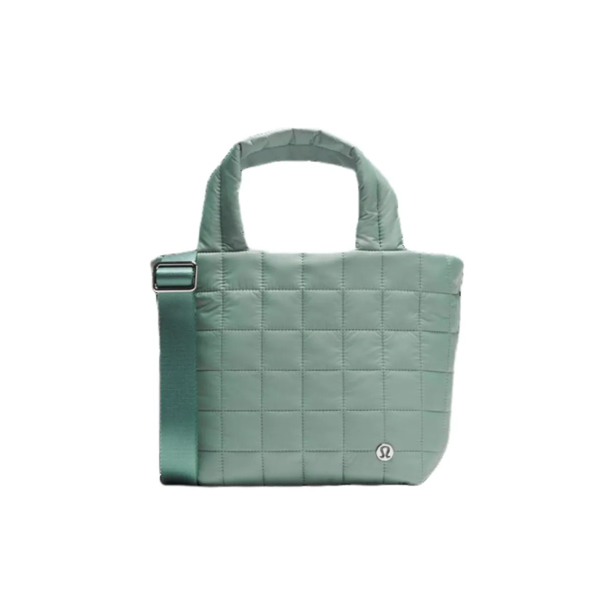 Lululemon Quilted Nylon Tote Bag, Shopping Bag, Handbag Trumpets Women's Green