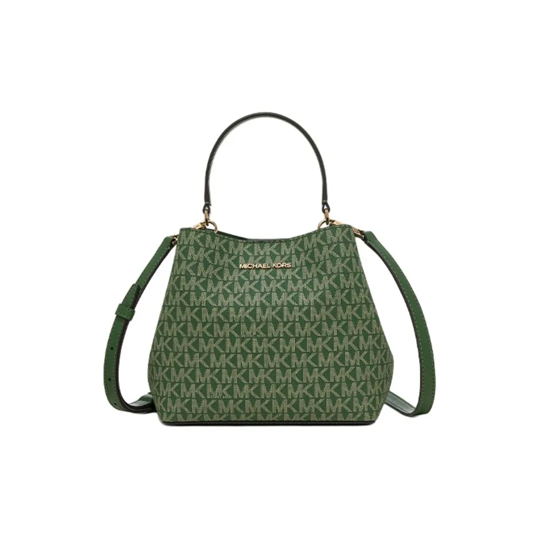 MICHAEL KORS Artificial Leather Bucket Bag, Shoulder Bag, Crossbody Bag, Handbag Trumpets Women's Green