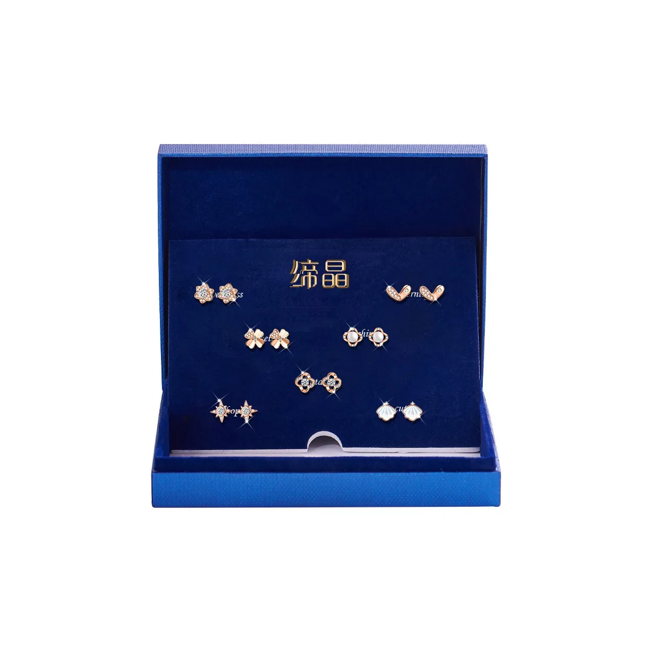 DIJING Серьги-гвоздики из серебра 925 пробы женские