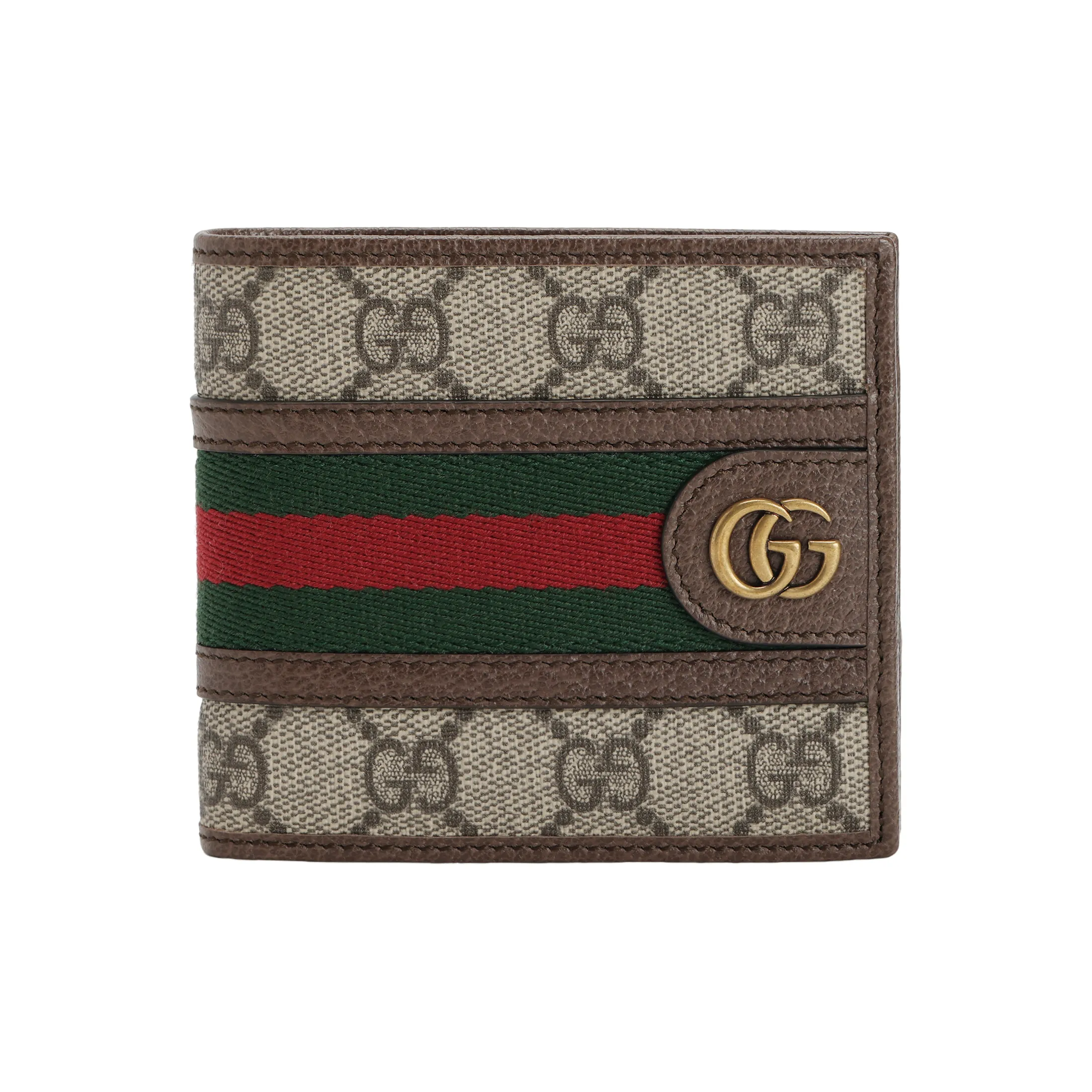 GUCCI Ophidia Canvas With Leather Wallet Men's Ebony/Brown