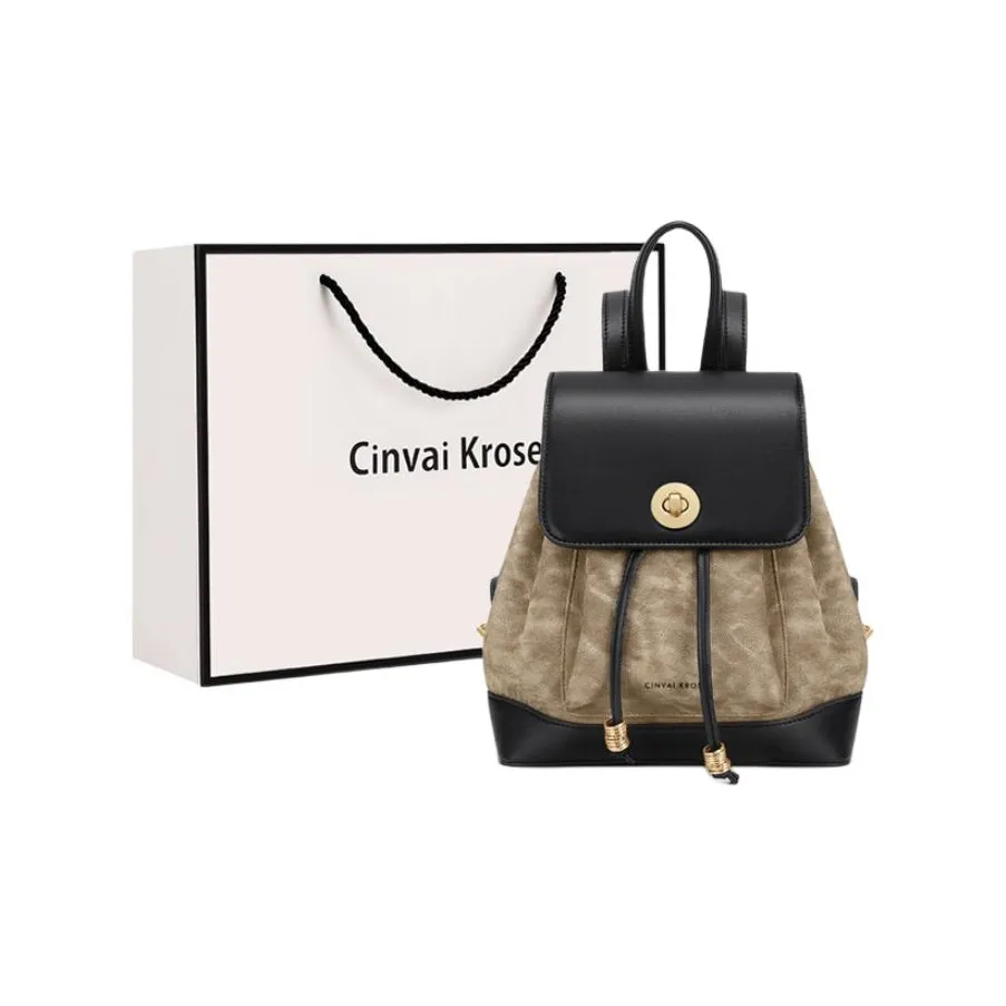 CinvaiKrose PU With Synthetic Leather Backpack Travel Bag Trumpets Women's Black