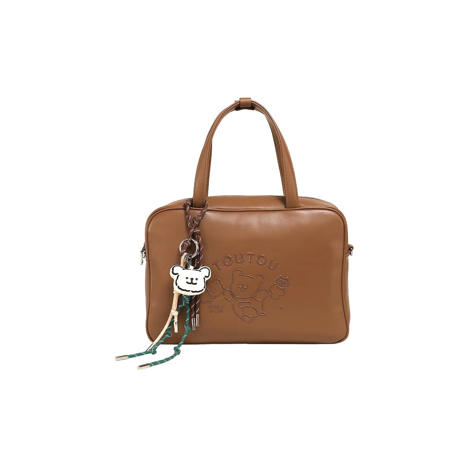TOUTOU Line Puppy Co-branded Model PU Shoulder Bag Large Size Women's Multicolor