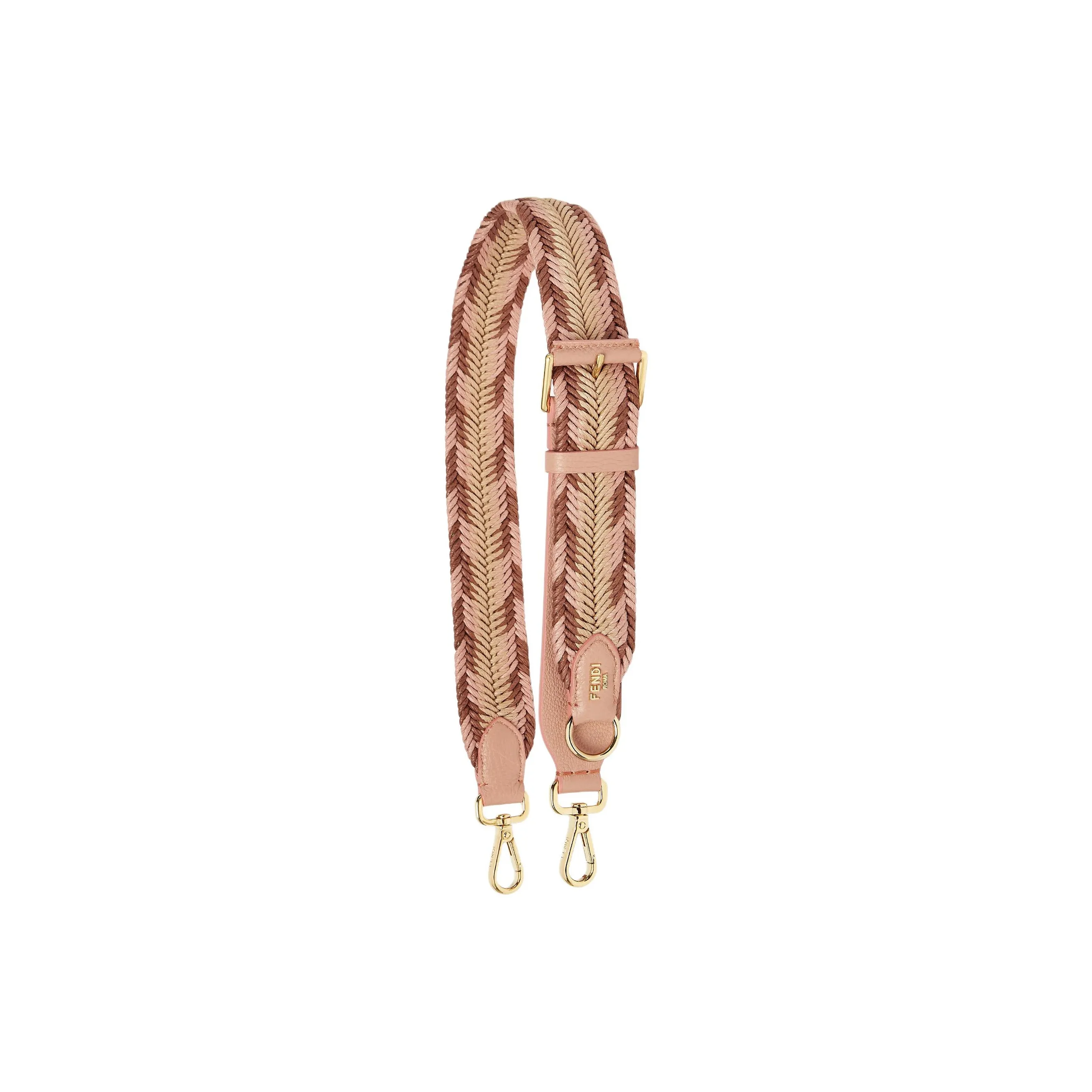 FENDI Cotton Bag Strap Women's Pink & Beige