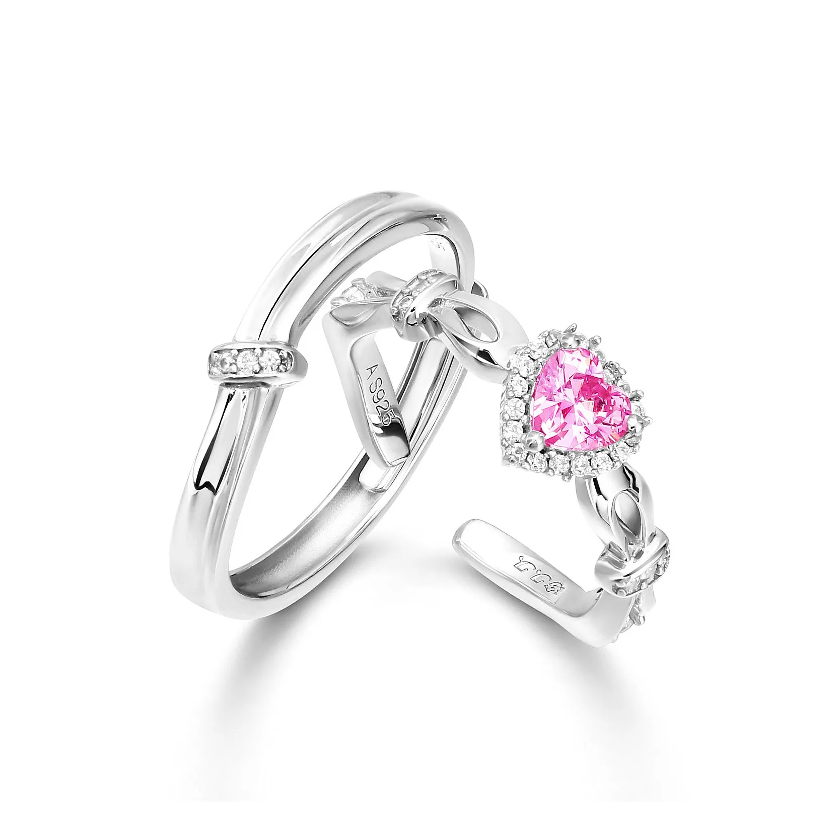ZHENJIUJIU Sterling Silver Ring Pair Unisex