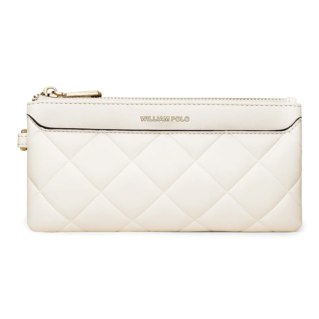 WilliamPOLO ПУ (полиуретан) 6,5 дюйма чехол для телефона с молнией большой объем кошелек для монет стандартный женский многоцветный