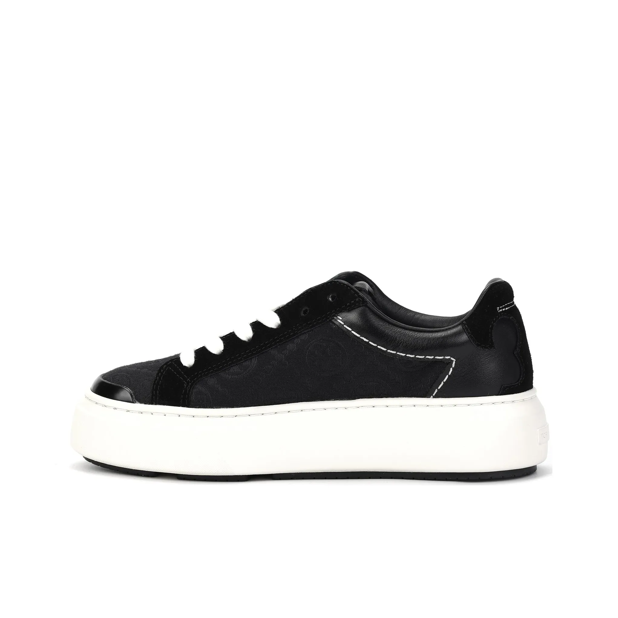 TORY BURCH Howell T Monogram Court Low Top Stylish Skateboarding Shoes Womens Brown