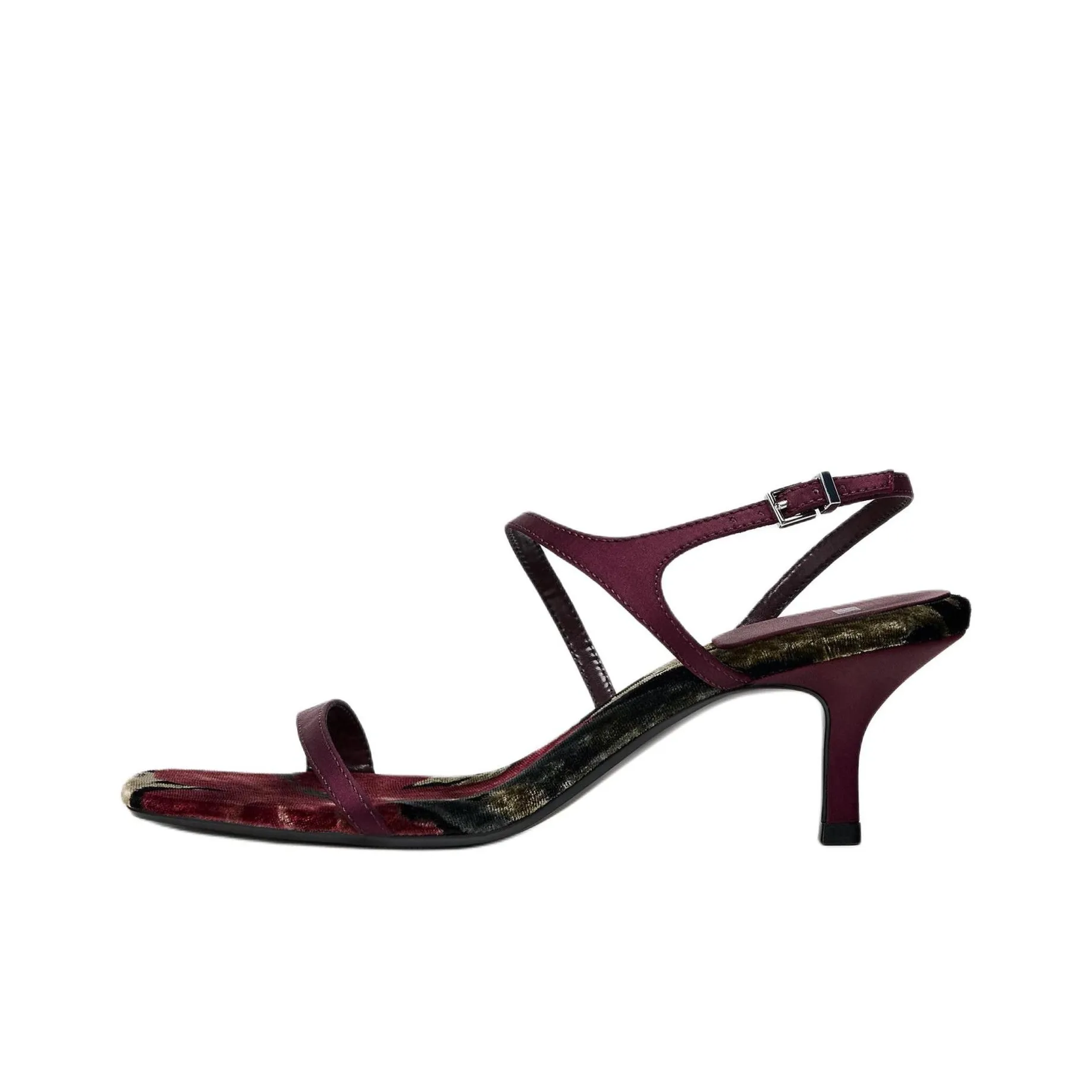 ZARA One Ремень Сандалии 6 см Женские Темно-красный Цвет