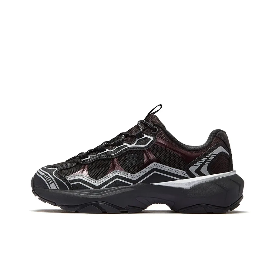 FILA FUSION GRAVEL Stratum Shoes Устойчивые к истиранию Низкий Топ Кроссовки с Толстой Подошвой Женские Черные