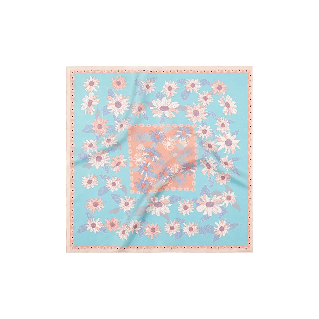 Eucalyptus Ornamentation Silk Scarf Square Scarf Women's
